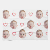 Personalised Kitchen Decor Any Face Family Friends キッチンタオル (横)