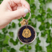 Personalised Leo Zodiac Keychain with Birth Date キーホルダー (手)