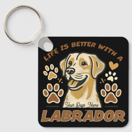 Personalised Life is Better with a Labrador キーホルダー