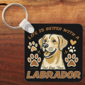 Personalised Life is Better with a Labrador キーホルダー (正面)