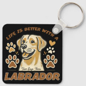 Personalised Life is Better with a Labrador キーホルダー (裏面)