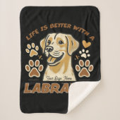 Personalised Life is Better with a Labrador シェルパブランケット (正面)