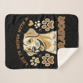 Personalised Life is Better with a Labrador シェルパブランケット (正面(横))