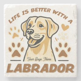 Personalised Life is Better with a Labrador ストーンコースター