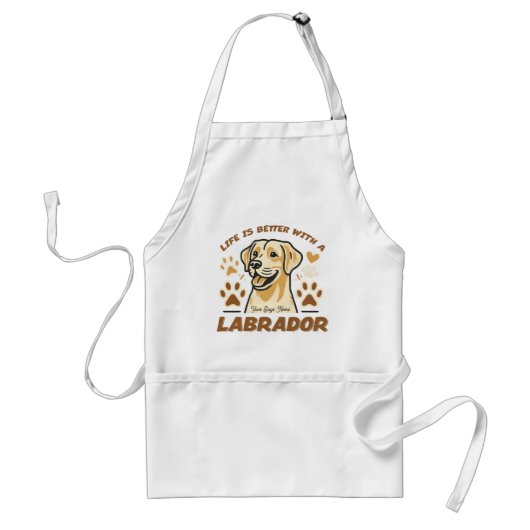 Personalised Life is Better with a Labrador Apron スタンダードエプロン (正面)