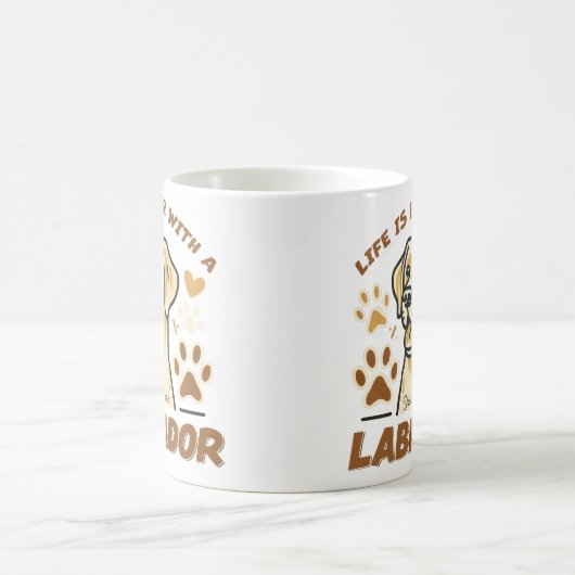 Personalised Life is Better with a Labrador Mug コーヒーマグカップ (中央)