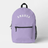 Personalised Lilac Kids Back to School プリントバックパック (正面)