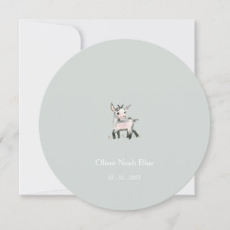 Personalised Little Goat Baby Birth Announcement. 招待状