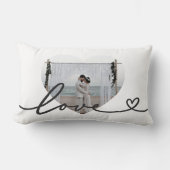 Personalised Love Script Heart Photo ランバークッション (正面)
