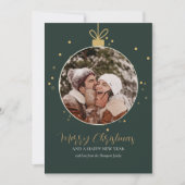 Personalised luxury modern family photo Christmas  シーズンカード (正面)