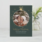 Personalised luxury modern family photo Christmas  シーズンカード (スタンド正面)