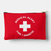 Personalised Medical Alert  Diabetic Red  アクセサリーポーチ (裏面)