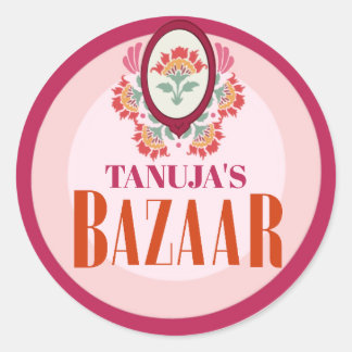 Personalised Mendhi Stickers |Henna Night Stickers ラウンドシール