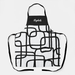 Personalised Minimalist Abstract Line Art エプロン