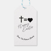 Personalised Minimalist Black & White Happy Easter ギフトタグ (裏面)
