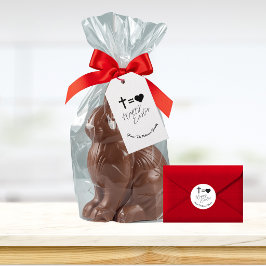 Personalised Minimalist Black & White Happy Easter ギフトタグ