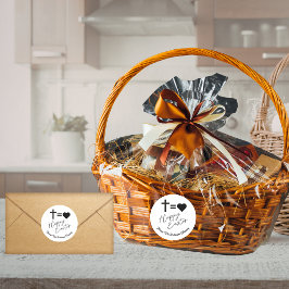 Personalised Minimalist Black & White Happy Easter ラウンドシール