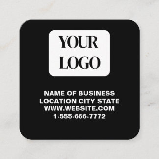PERSONALISED Modern Black and QR CodeBusiness Card スクエア名刺