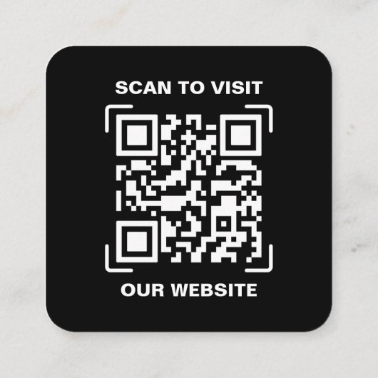 PERSONALISED Modern Black and QR CodeBusiness Card スクエア名刺 (裏面)