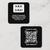PERSONALISED Modern Black and QR CodeBusiness Card スクエア名刺 (正面/裏面)
