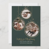 Personalised modern family photo Christmas Baubles シーズンカード (正面)