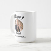 Personalised Modern Happy 2026 photo コーヒーマグカップ (正面左)