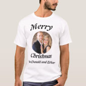 Personalised Modern Merry Christmas photo  Tシャツ (正面)