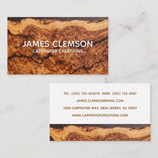 Personalised Moderrn Wooden Carpentry Construction 名刺 (正面/裏面)