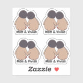 Personalised Mom & Daughter Cute Penguin Stickers シール (シート)