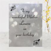 Personalised Mother Birthday カード (黄色い花)