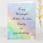 Personalised Mother In Law Birthday カード (黄色い花)