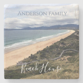 Personalised mountain views beach house ストーンコースター