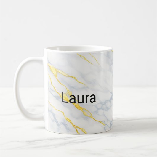 Personalised Mug Gold Veining Effect Custom Mug  コーヒーマグカップ (左)