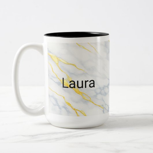 Personalised Mug Gold Veining Effect Custom Mug  ツートーンマグカップ (左)