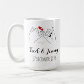 Personalised mug to celebrate Valentine's Day. コーヒーマグカップ (左)