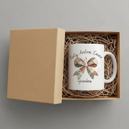 Personalised mug with plaid patchwork  ジャンボコーヒーマグカップ