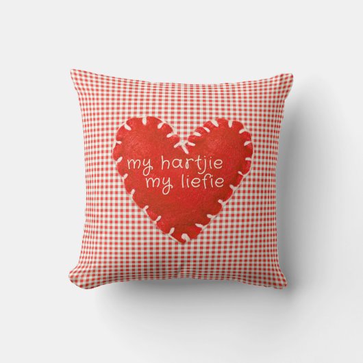 Personalised My Hartjie My Liefie Applique Heart クッション (正面)