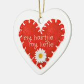 Personalised My Hartjie My Liefie Applique Heart セラミックオーナメント (左)