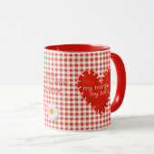 Personalised My Hartjie My Liefie Applique Heart マグカップ (正面右)