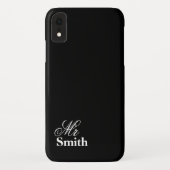 personalised Name氏の白黒 Case-Mate iPhoneケース (裏面)
