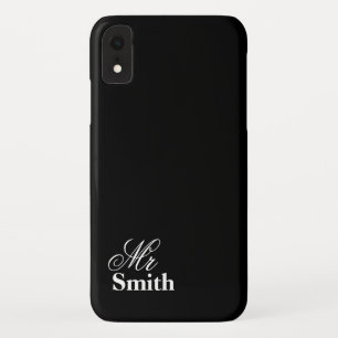 personalised Name氏の白黒 iPhone XRケース
