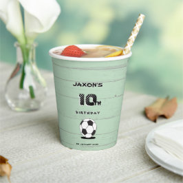 Personalised Name & Age Soccer Football 紙コップ