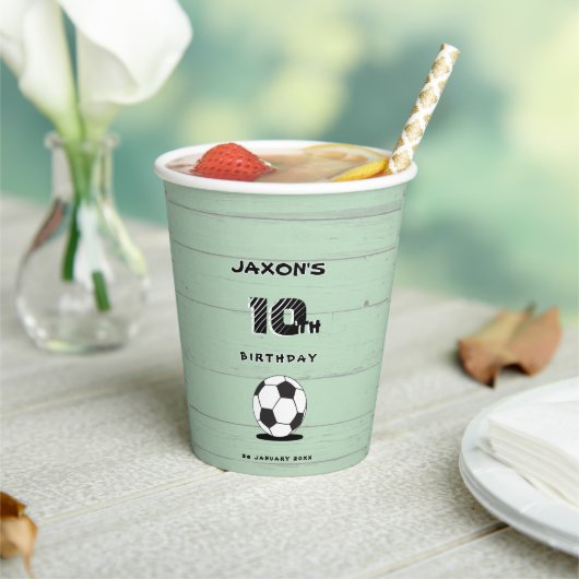 Personalised Name & Age Soccer Football  紙コップ (インサイチュ)
