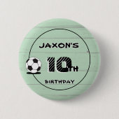 Personalised Name & Age Soccer Football Pin Badge 缶バッジ (正面)