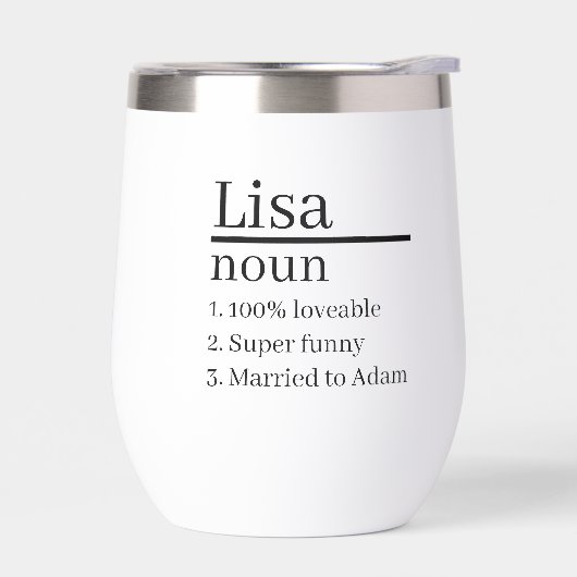 Personalised Name Definition mug Travel Cup (左面)