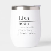 Personalised Name Definition Thermos Travel Cup  (左面)