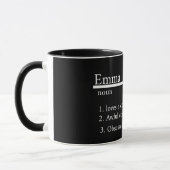 “Personalised Name Grey Satin Coffee Mug” マグカップ (左)