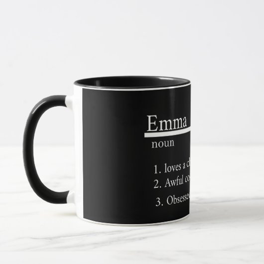 “Personalised Name Grey Satin Coffee Mug” マグカップ (左)