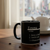 “Personalised Name Grey Satin Coffee Mug” マグカップ