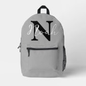 Personalised Name Initial Backpack for kids  プリントバックパック (正面)